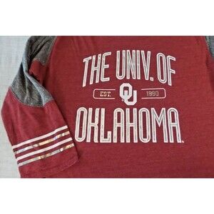 University of Oklahoma OU Top 3/4 Sleeve Gray/Red Rivalry Threads Women’s L